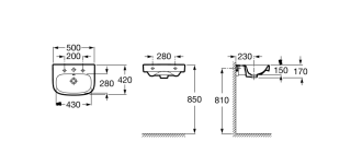 Раковина Roca Debba 32799600Y 50x42 см